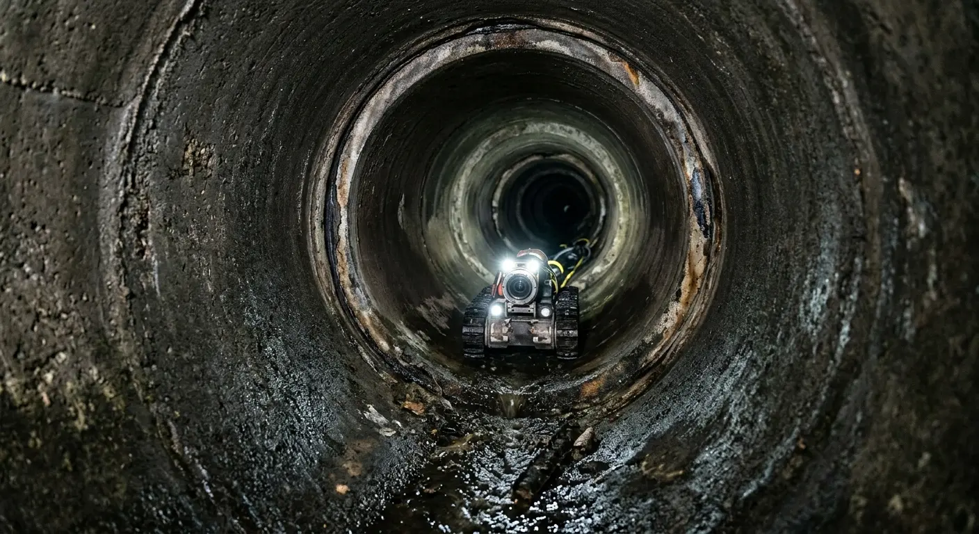 Robotic sewer camera inspecting pipe interior for Drain Snake Service in Shorewood